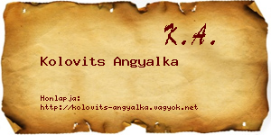 Kolovits Angyalka névjegykártya
